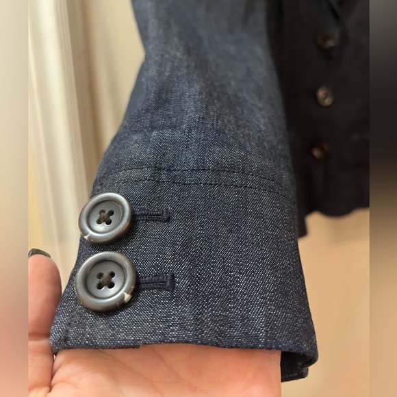 Classic L.l bean ladies denim wash blazer size 10 petite - Picture 3 of 10